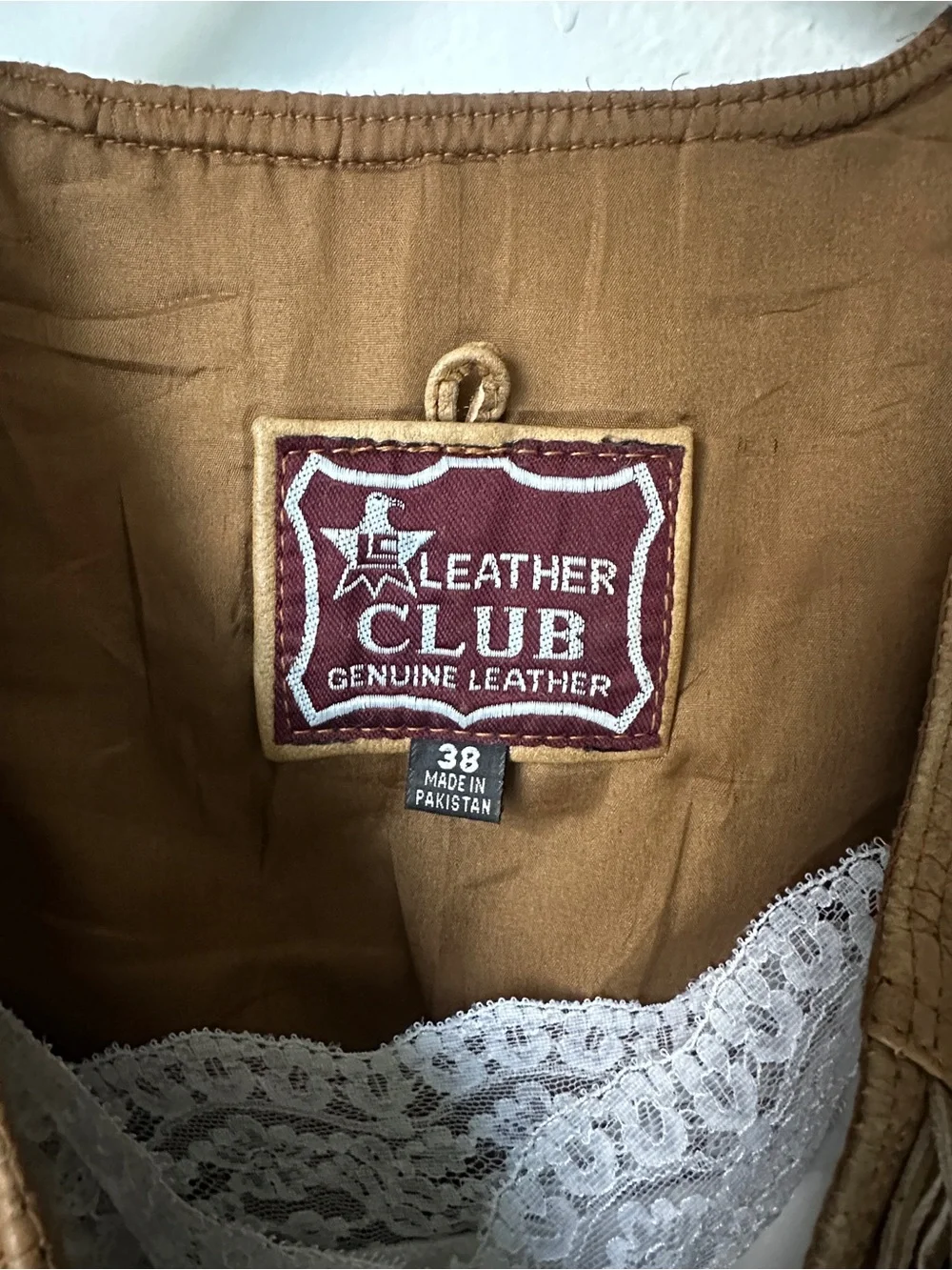 Leather Club Genuine Leather Brown Suede Vest